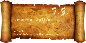 Taferner Zoltán névjegykártya